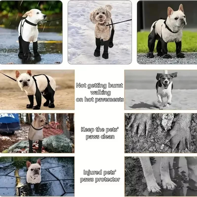 Waterproof Dog Shoes Adjustable Pet Boots For Outdoor Walking Paw Protection