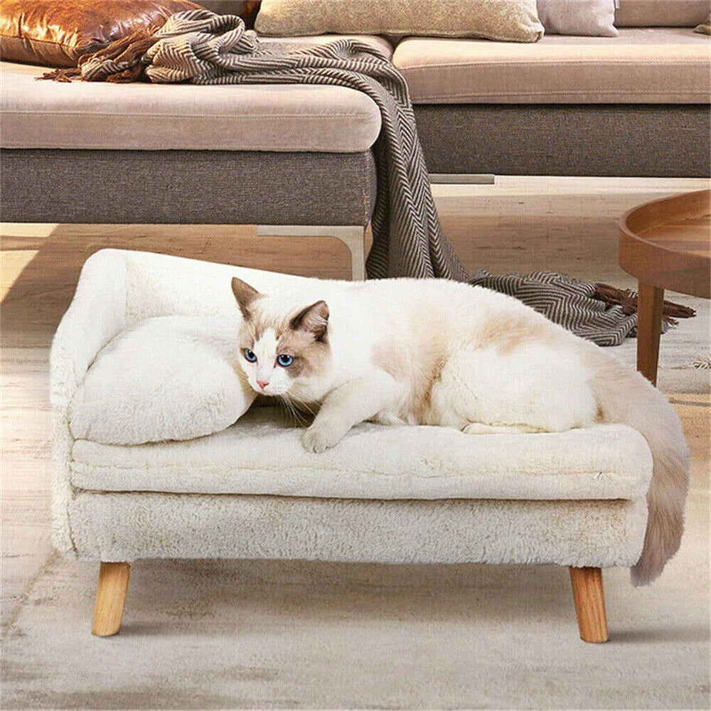 BORWART Luxury Elevated Dog Sofa Bed With Backrest