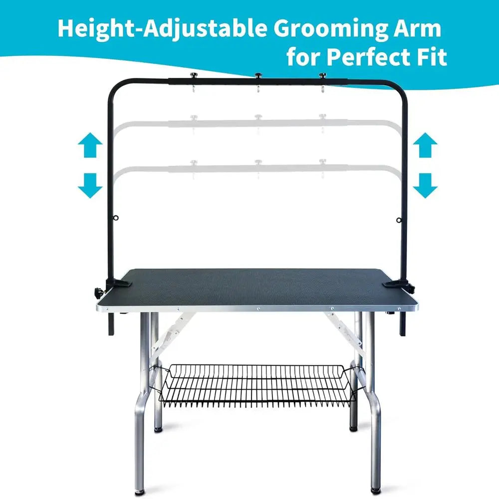 Shelandy Dog Grooming Table For Large Pets With Adjustable Arm