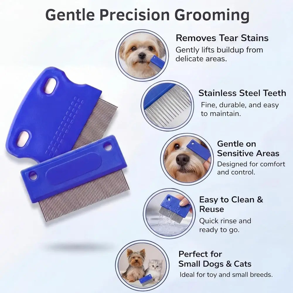 Tear Stain Remover Comb for Dogs and Cats, Stainless Steel