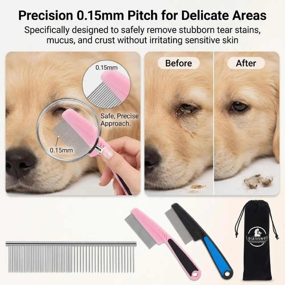 Cat Comb Grooming Kit Three Pack For Dogs And Cats