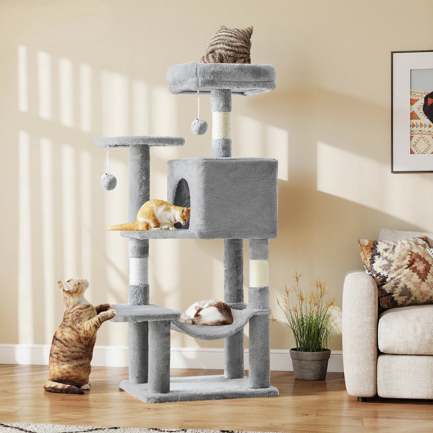 JHK 44In Cat Tree Multi Cat Climbing Tower Indoor Cats
