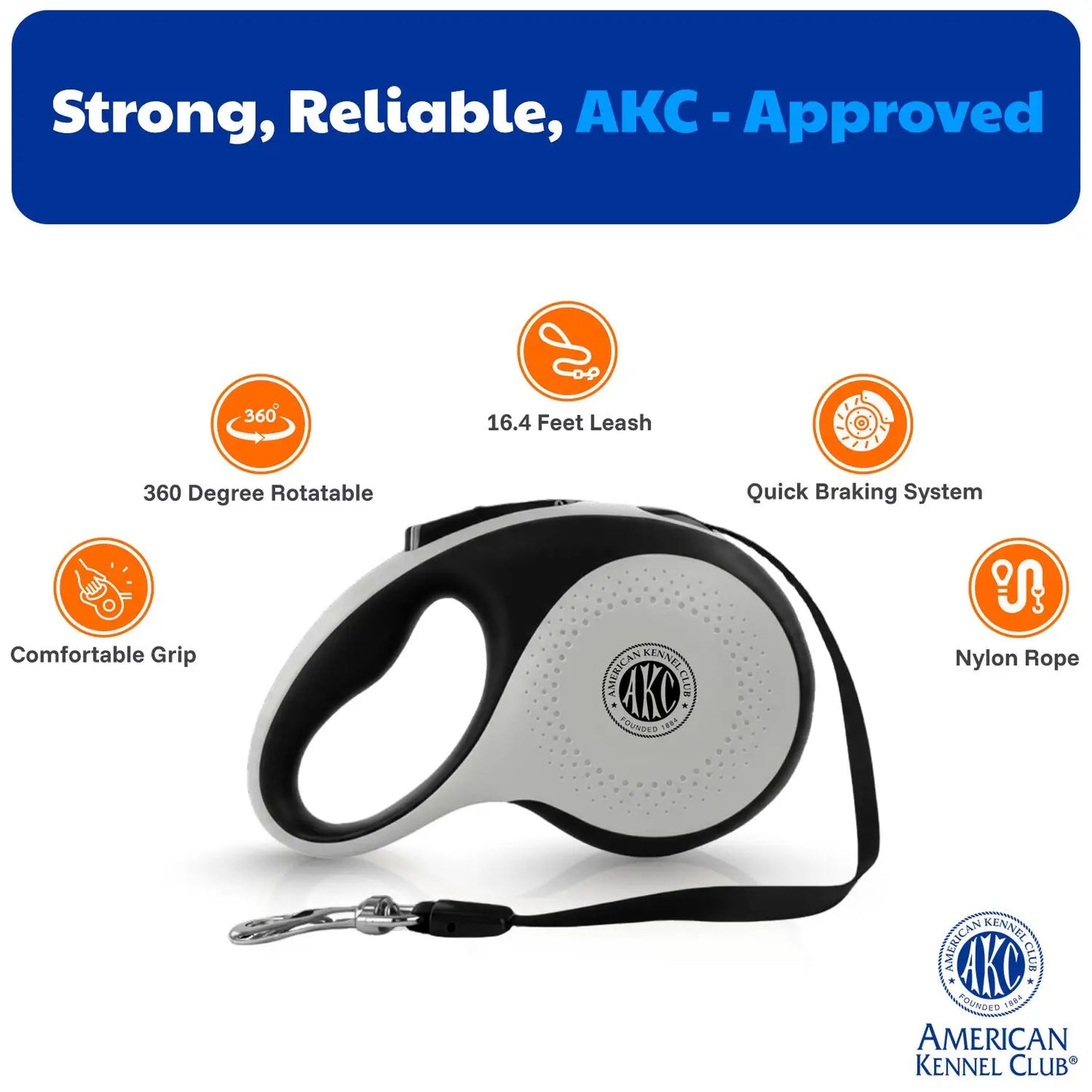 Retractable Dog Leash With One Hand Brake And Heavy Duty