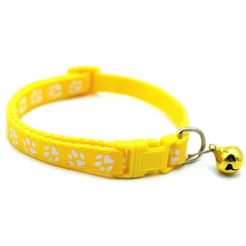 Colorful Pattern Cat Collar With Bell Adjustable Pet Accessory