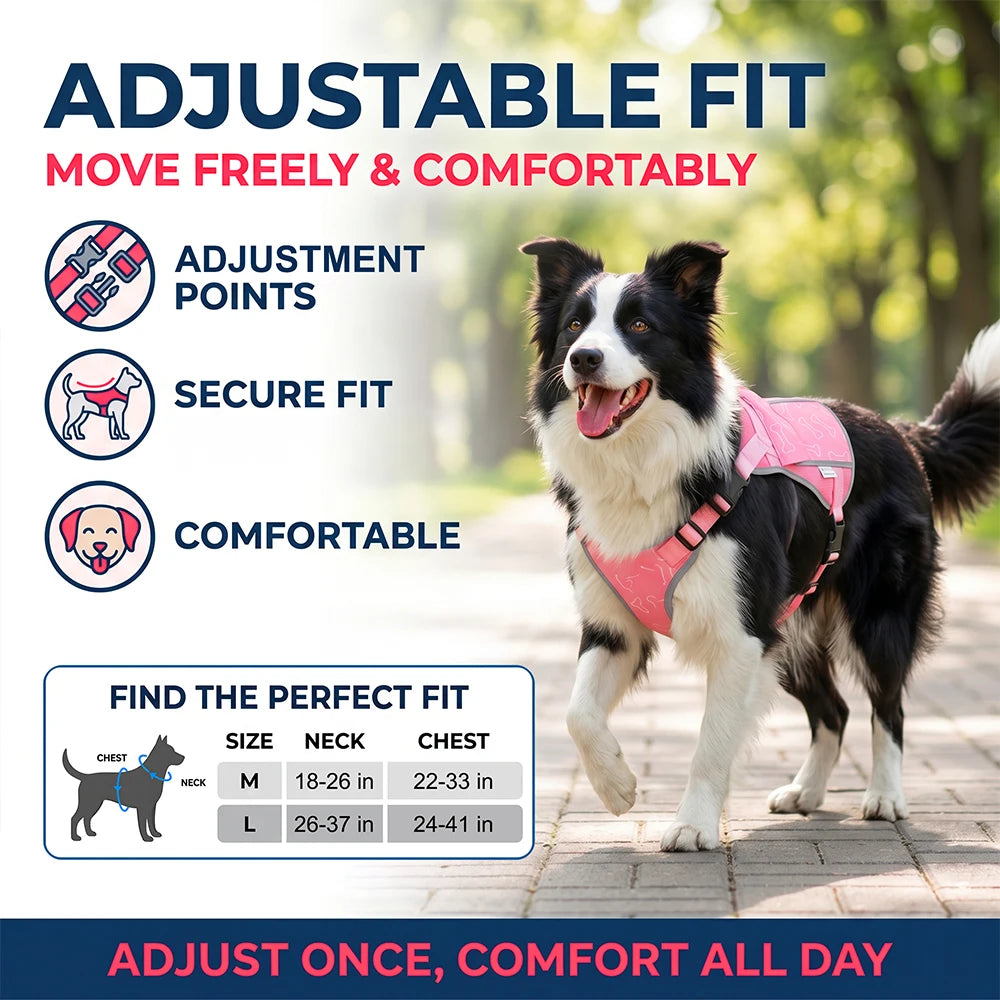 Dog Cooling Vest With Replaceable Cooling Packs For Outdoors