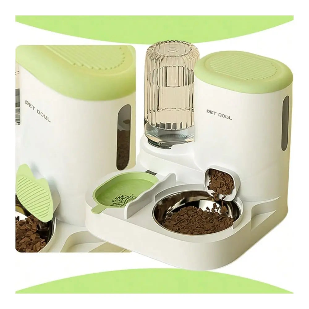 Integrated Automatic Pet Water Dispenser And Stainless Steel Bowl Set