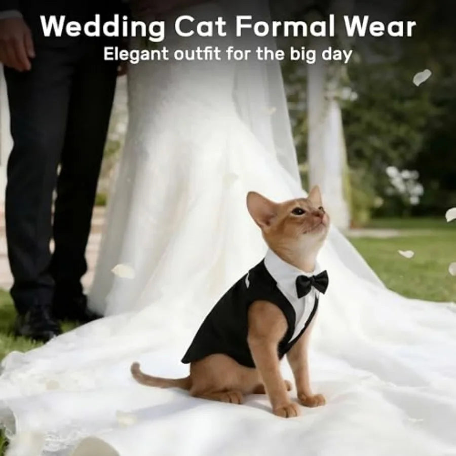 Cat Tuxedo Bow Tie Costume For Cats Soft Skin Friendly Outfit